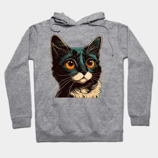 Black cat with beautiful eyes Hoodie